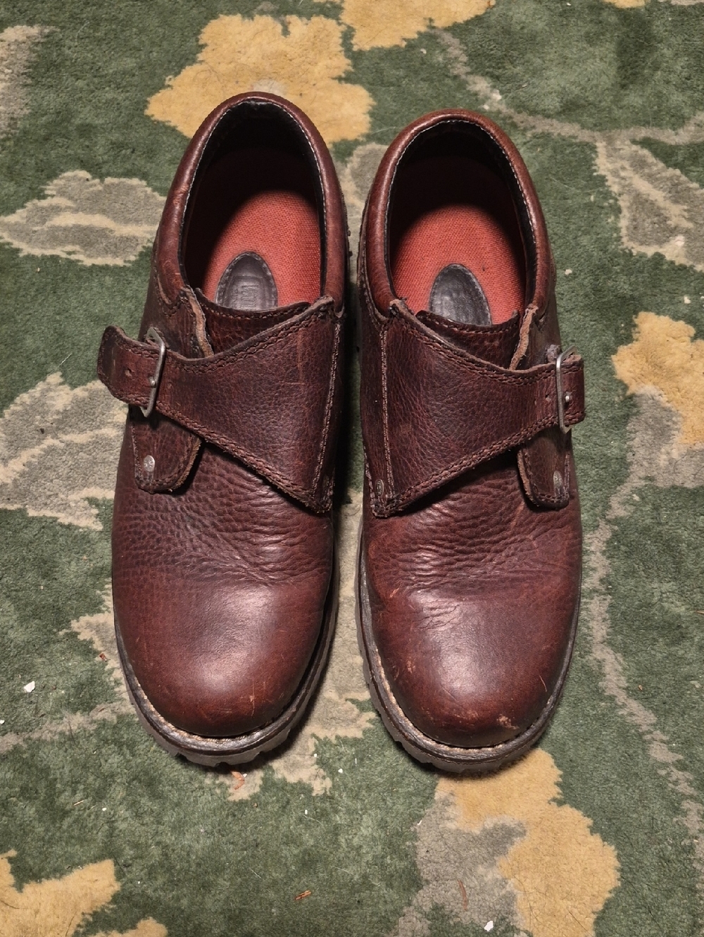 Wolverine Brown Leather Slip-On Buckle Shoes
